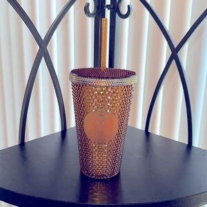 LIMITED EDITION 50th Anniversary Starbucks Tumbler bling cup with straw